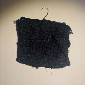 Zara Black Textured Skirt